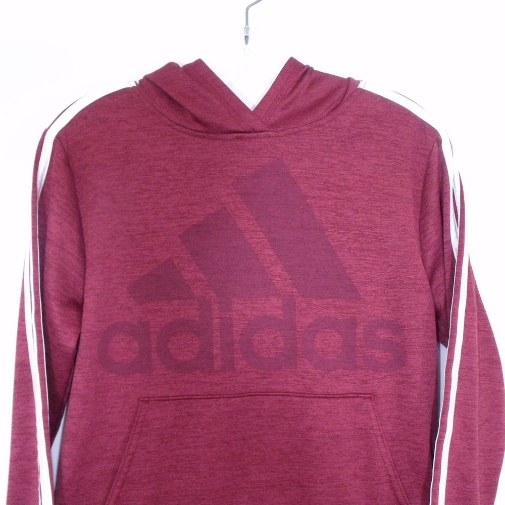 Adidas 3 Stripe Pullover Hoodie M(10-12) Boys - Picture 2 of 4